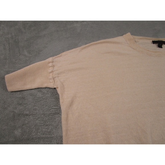 J Crew‎ Top Womens Medium Beige Knit Pullover Linen Preppy Oversized - Picture 3 of 8